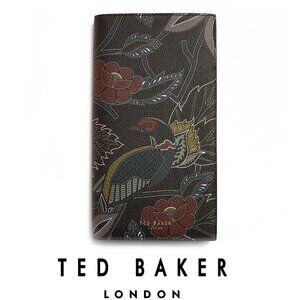 Ted Baker Bajjah Navy Jacquard Floral Pattern Printed Travel BiFold Wallet 0071